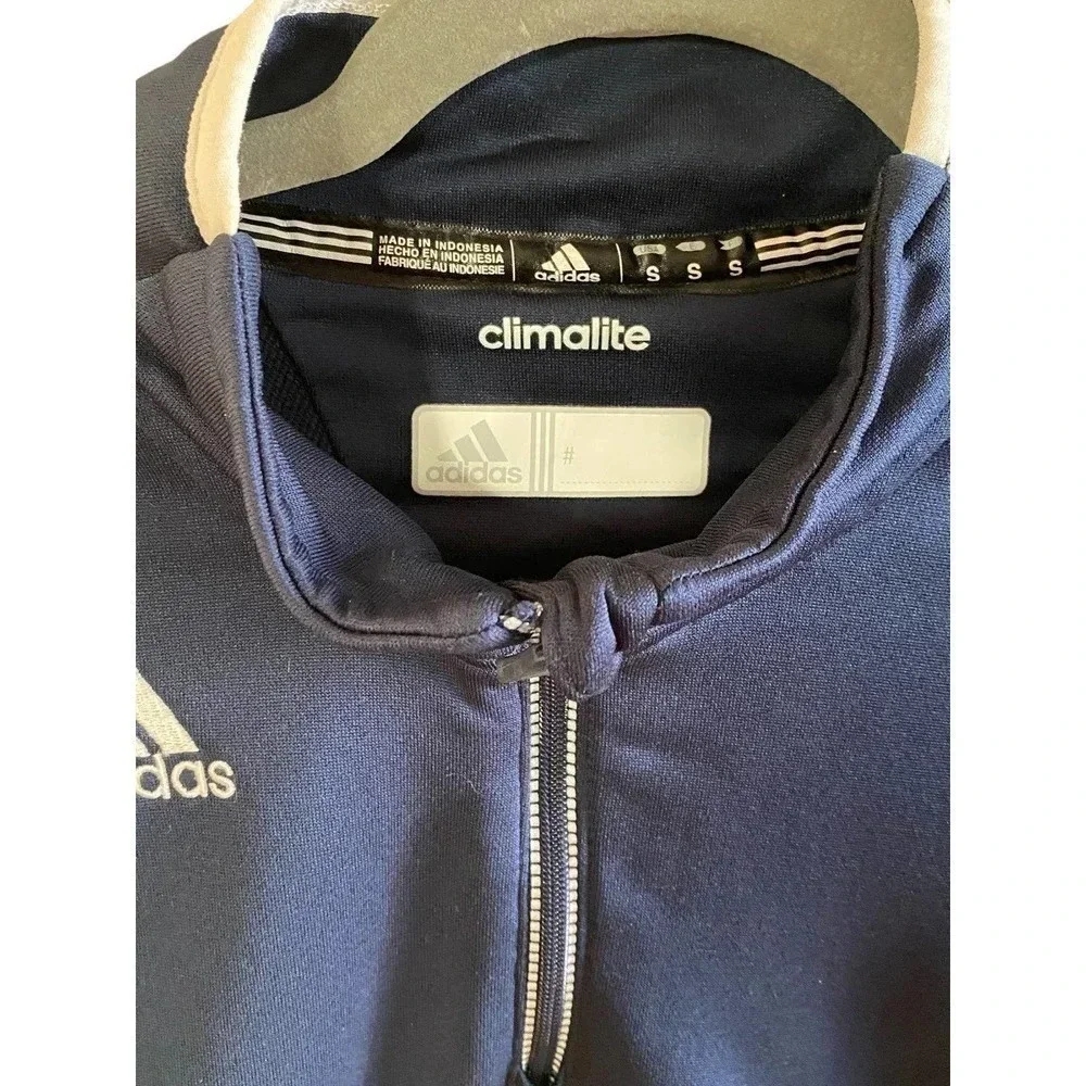 Adidas Climate Golf Pull Over Mens Long Sleeve Size Small Blue White Athletic